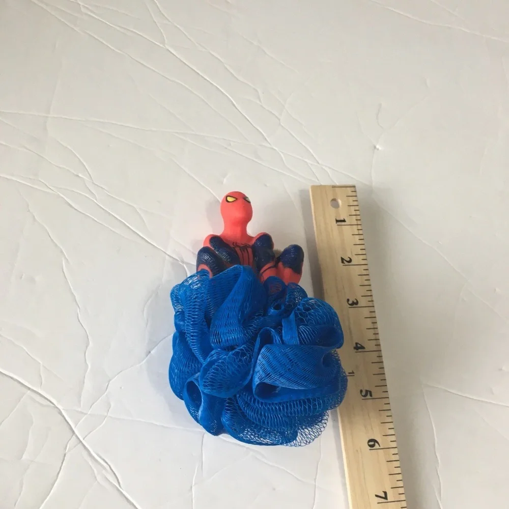 Spiderman Red & Blue Kids Bath Toy with Mesh Scrubber